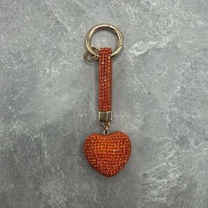 NWOT Sparkling Red Rhinestone Heart Keychain Charm Purse Key Ring